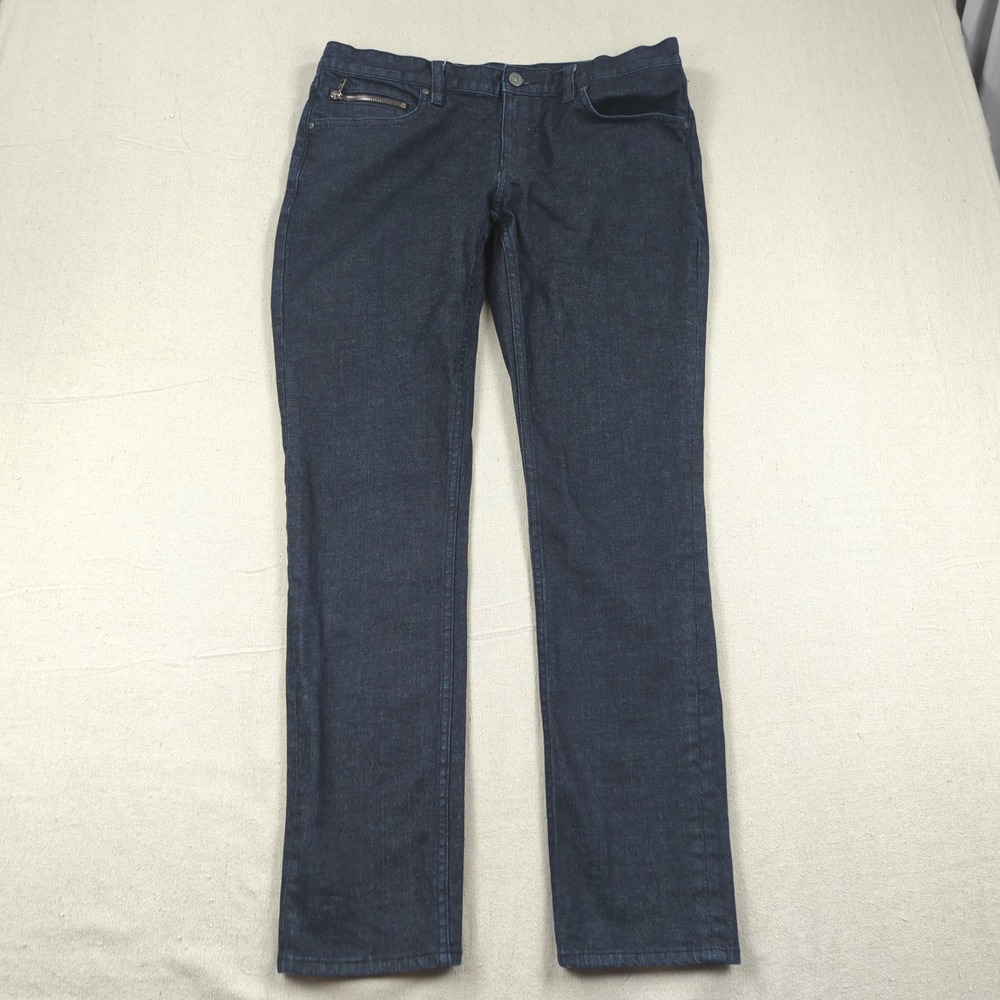 John Varvados Jeans Mens 34x31 Black Stretch Slim